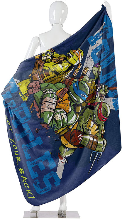 Nickelodeon's Teenage Mutant Ninja Turtles, "Tough Turtles Blues" Fleece Throw Blanket, 45" x 60"