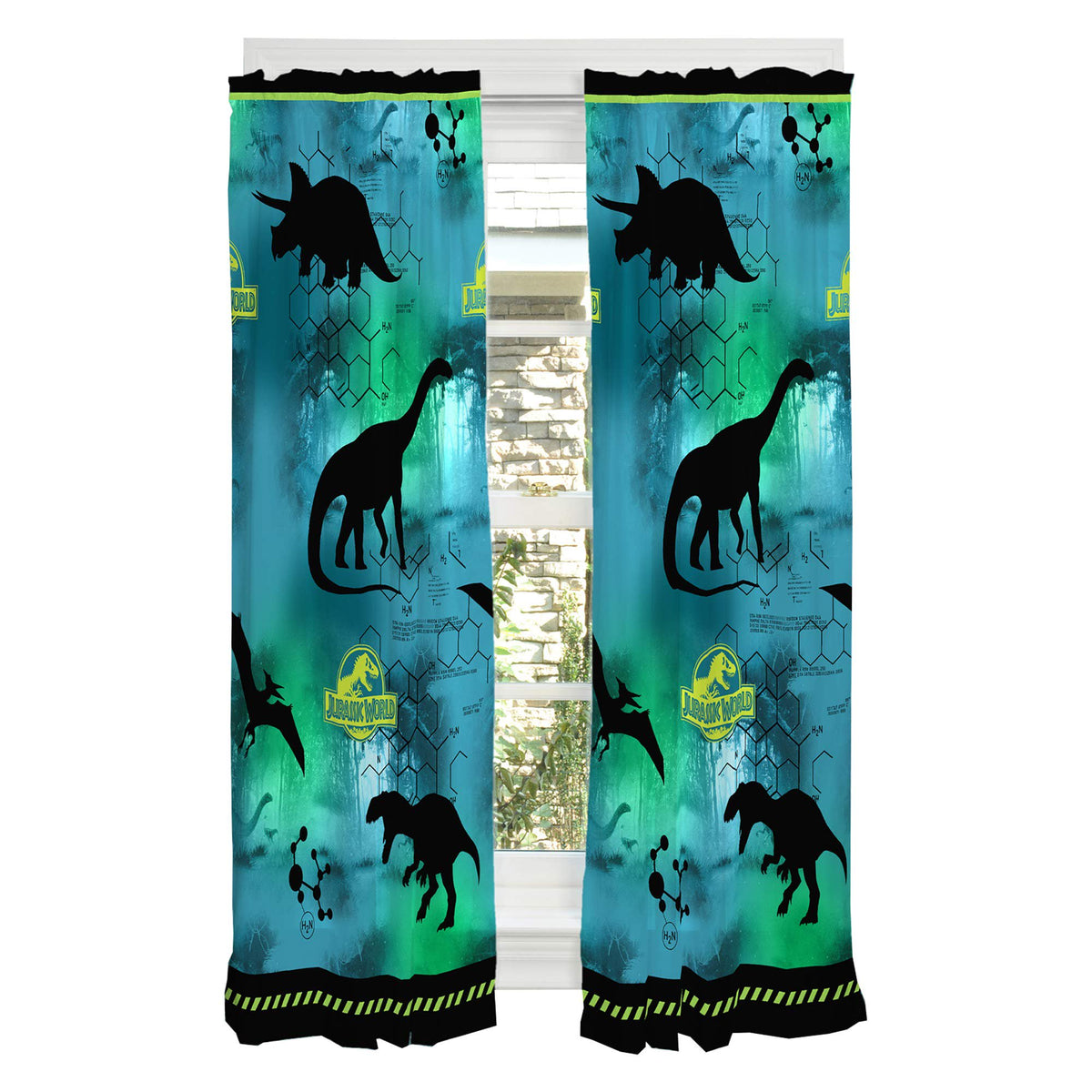 Franco Kids Jurassic World Window Curtain Panels Drapes Set, 82 in x 63 in