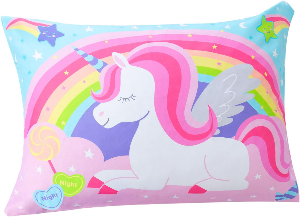 Todays Kids 2-Piece Unicorn Bedding Toddler Sheet Set - Breathable 100% Soft Brushed Microfiber Polyester, Standard Size Crib Sheet Set - Gentle on Delicate Skin - Fitted Toddler Sheets & Pillowcase
