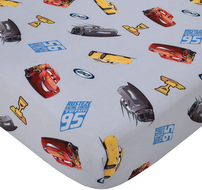 Disney Cars Fitted Crib Sheet 100% Soft Breathable Microfiber, Baby Sheet, Fits Standard Size Crib Mattress 28in x 52in