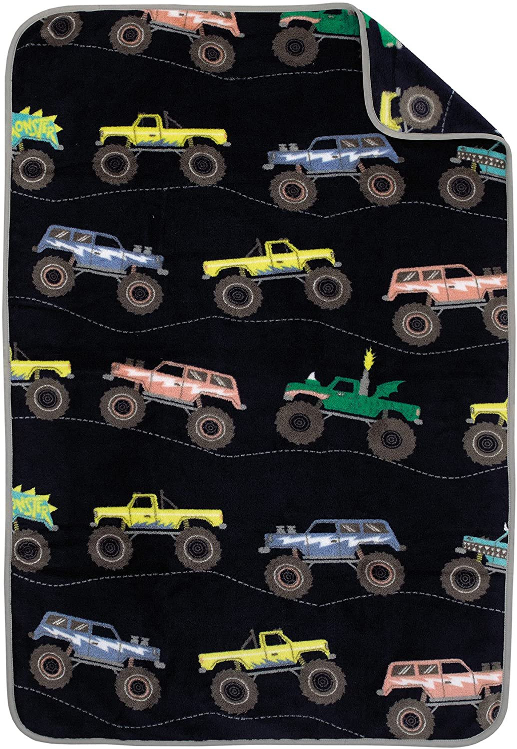 Carter's Monster Trucks Toddler Throw Blanket - 30" x 45" - Super Soft, Plush, Warm and Comfortable