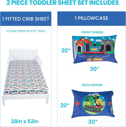 Todays Kids 2-Piece Unicorn Bedding Toddler Sheet Set - Breathable 100% Soft Brushed Microfiber Polyester, Standard Size Crib Sheet Set - Gentle on Delicate Skin - Fitted Toddler Sheets & Pillowcase