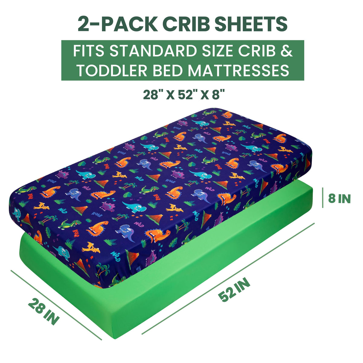 Today's Kids 1-Pack Monster Truck Fitted Baby Crib Sheet Boy - Soft & Breathable Printed Nursery Toddler Bed Sheets for Boys, Elastic Edge with Deep Pockets, Machine Washable, Fits 28" x 52" Mattress
