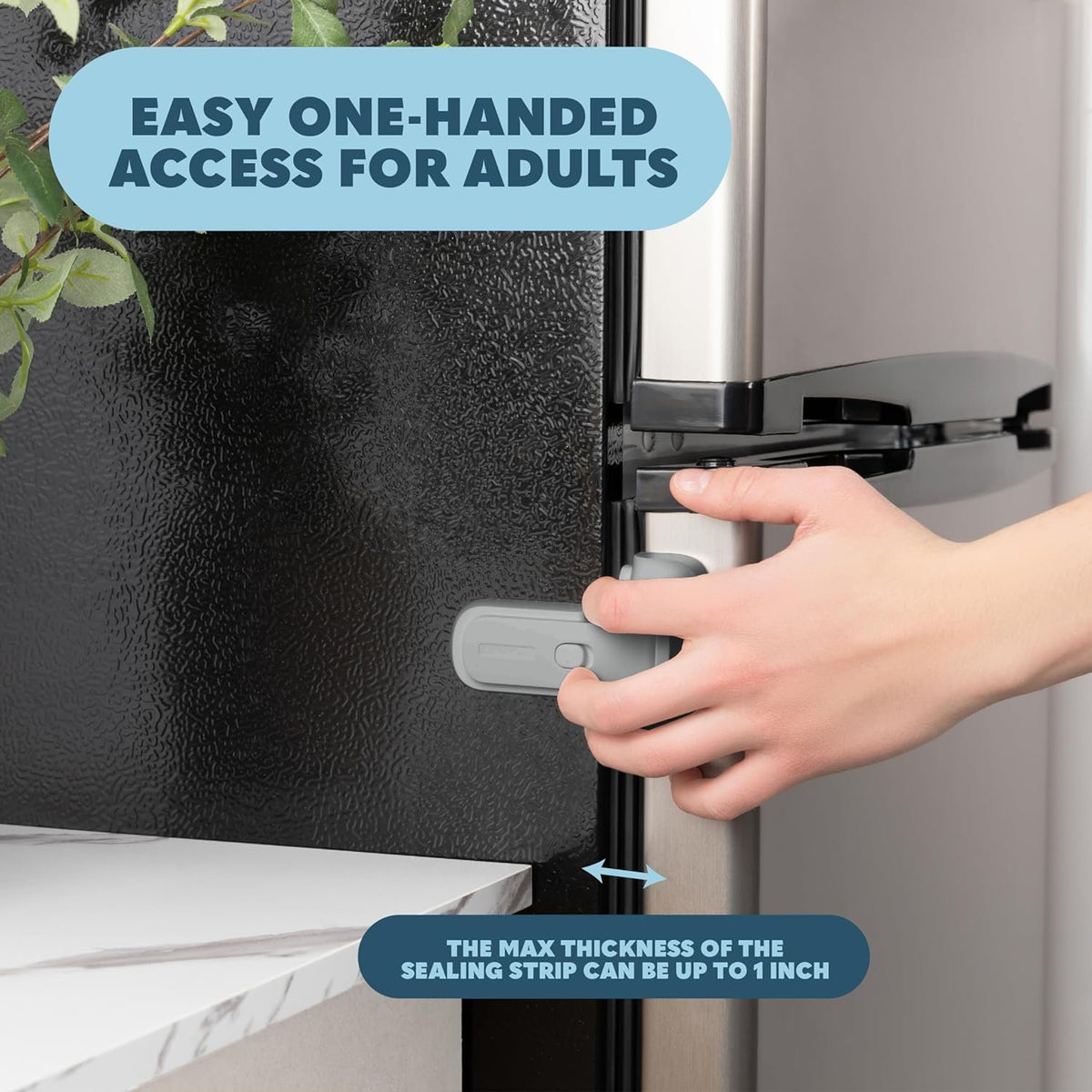 Todays Kids Child Proof Refrigerator Lock - Fridge / Freezer Lock, Easy to Install Child Lock for Fridge