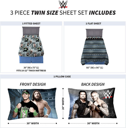 Franco Kids WWE Industrial Strength Twin Sheet Set