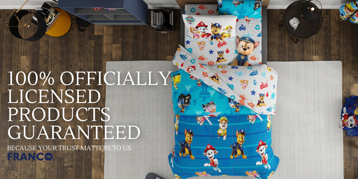 Paw Patrol Kids 5 Piece Twin Comforter and Sheet Set with Sham, By Franco