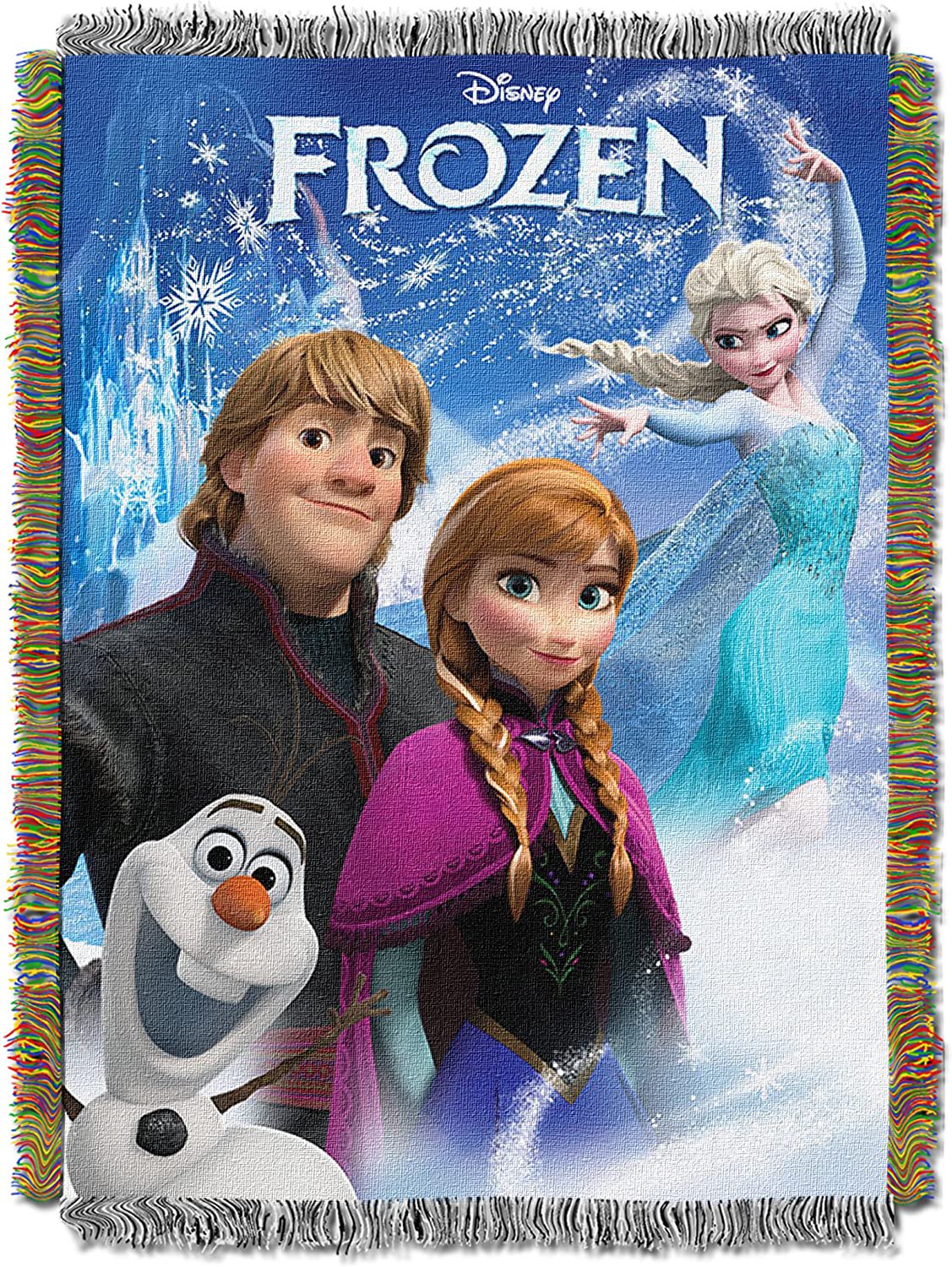 Disney Frozen, Woven Tapestry Throw Blanket, Multi Color, 1 Count