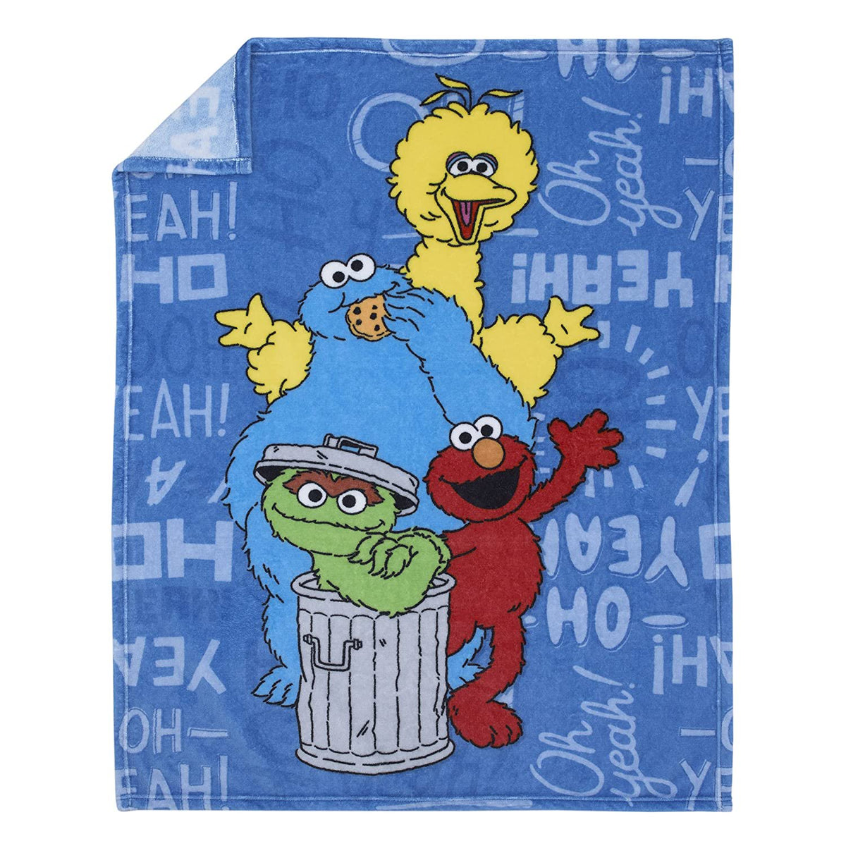 Sesame Street Toddler Blanket - 40" x 50" - Elmo, Big Bird, Cookie Monster, & Oscar The Grouch