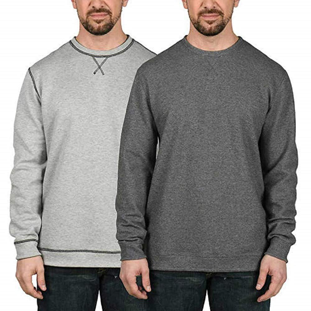 Island Sands Men’s Reversible Crew Neck, Variety (XL, Charcoal/Light Grey)