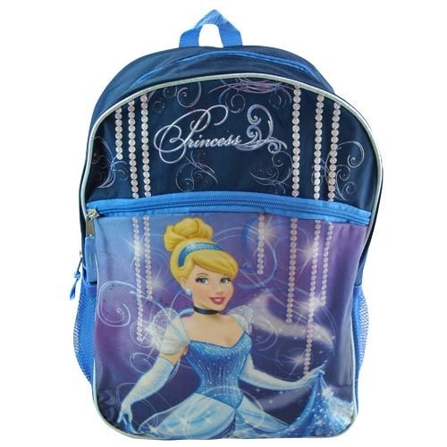 Licensed Disney Princess Large Purple Navy Kids School Cordura Backpack 16"x12"