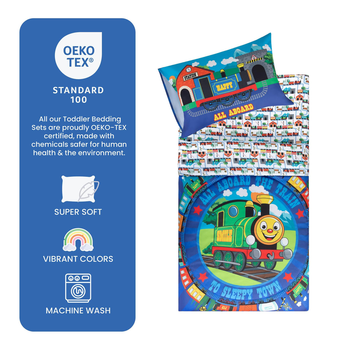 Todays Kids Monster Trucks Toddler Bedding Set for Boys - 4-Piece Toddler Bed Comforter Sets for Boys, Reversible Comforter & Pillowcase, Flat Sheet, Fitted Sheet, Breathable & Super Soft Microfiber