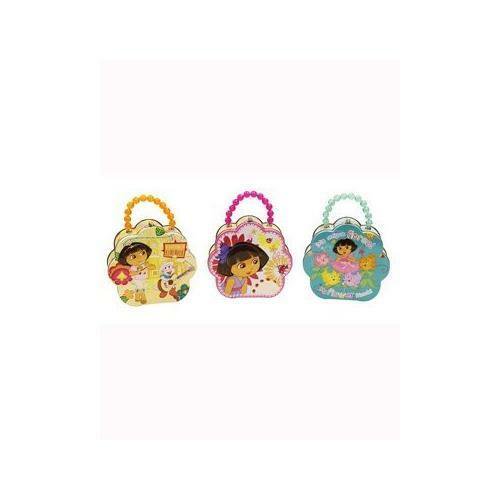 The Tin Box Company Dora The Explorer Flower Shape Carry-All with Beaded Handle