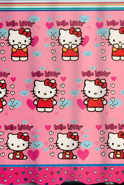 Hello Kitty Fluttering Hearts Fabric Shower Curtain