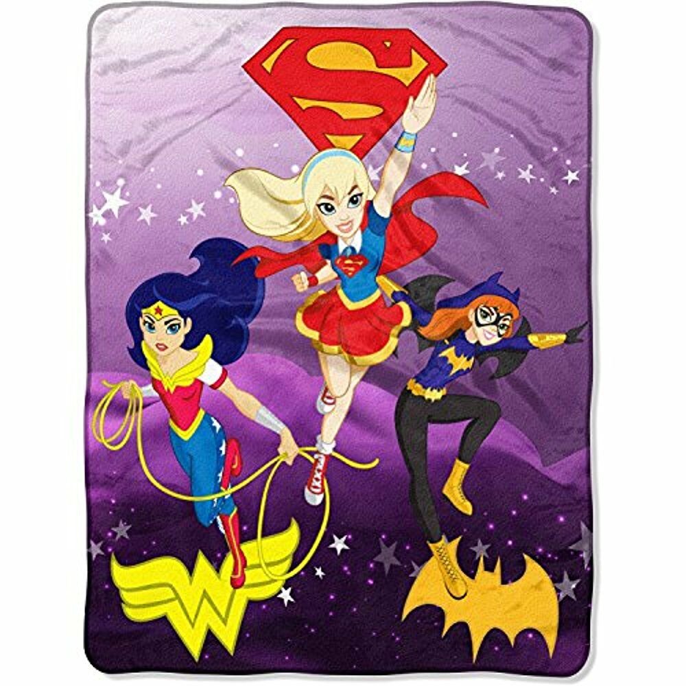 Warner Brothers DC Comics Super Hero Girls Plush Throw Fleece Blanket