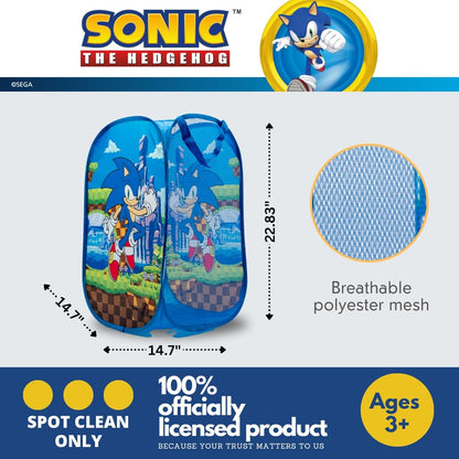 Franco Sonic Anime Kids Room Collapsible Storage Bin Pop Up Hamper