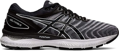 ASICS Men's Gel-Nimbus 22 Running Shoes, 9.5, White/Black