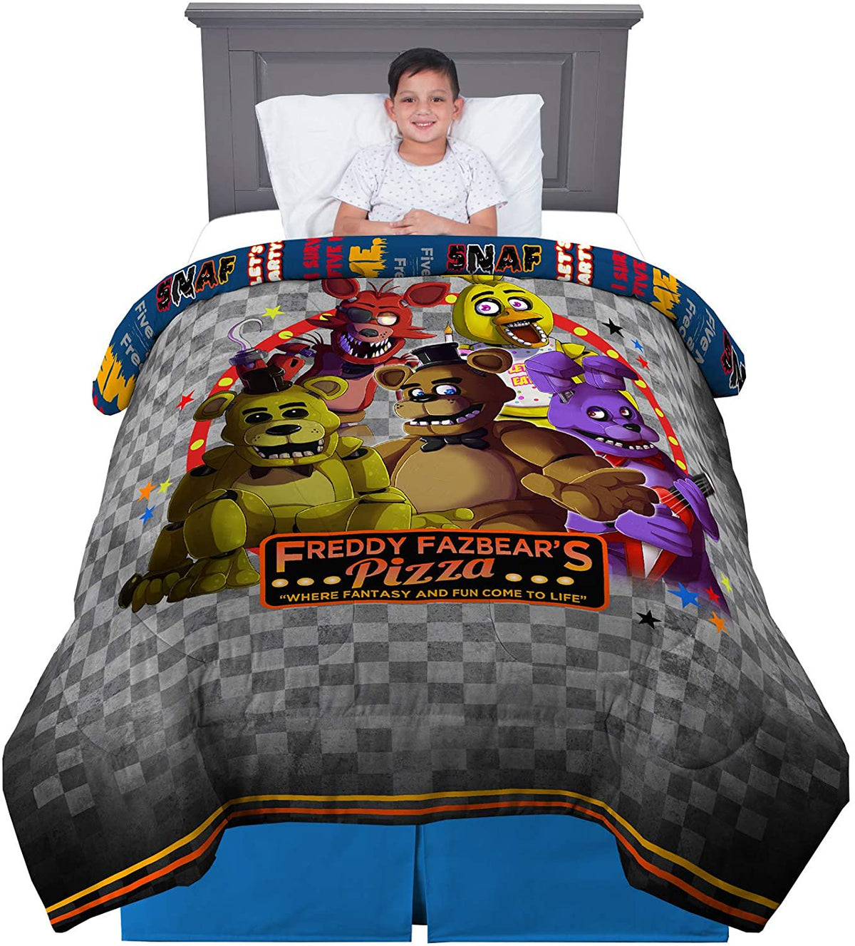 Franco FIVE NIGHTS AT FREDDY’S Comforter, Twin/Full Size 72" x 86"