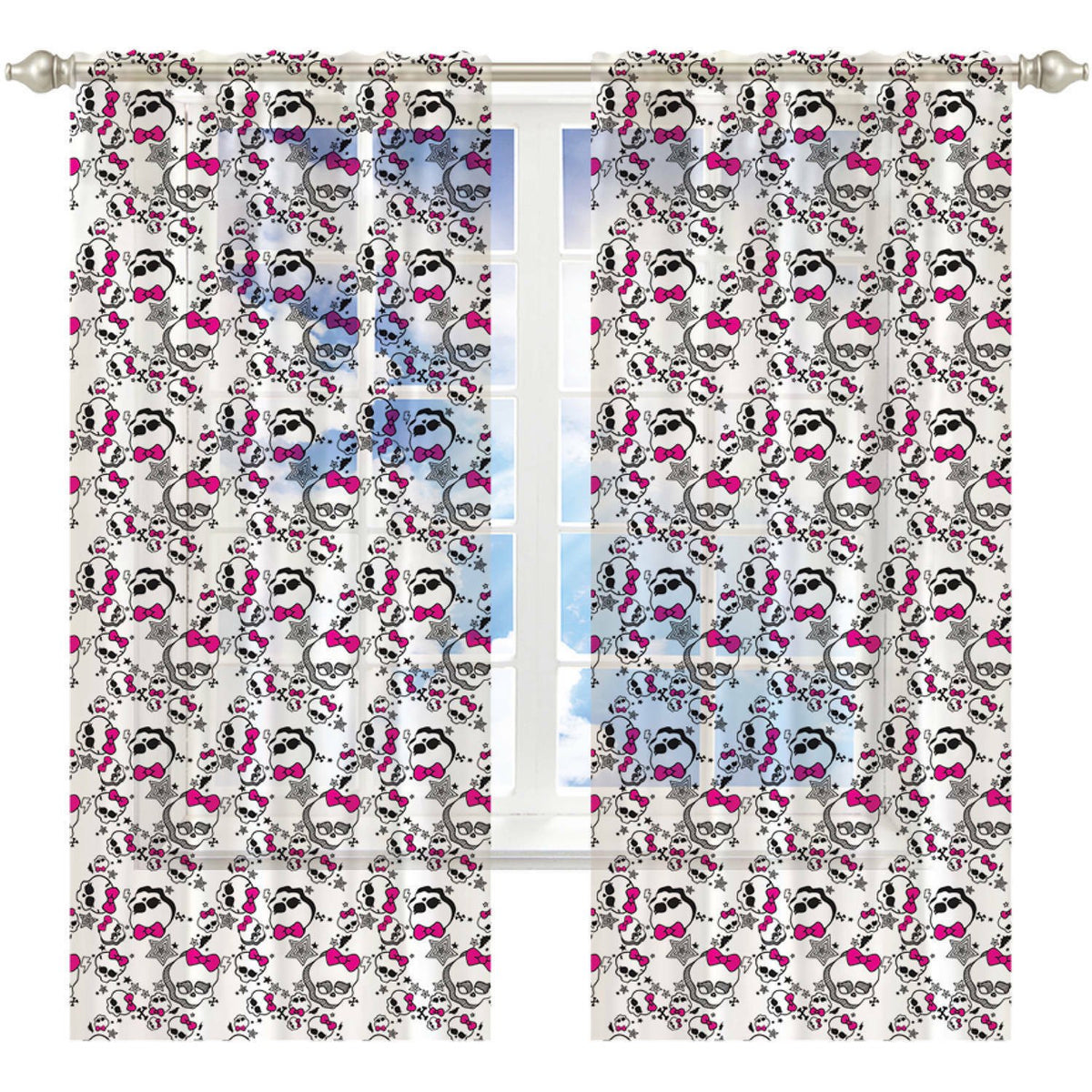 Monster High Sheer Window Panel Drape - 42x63