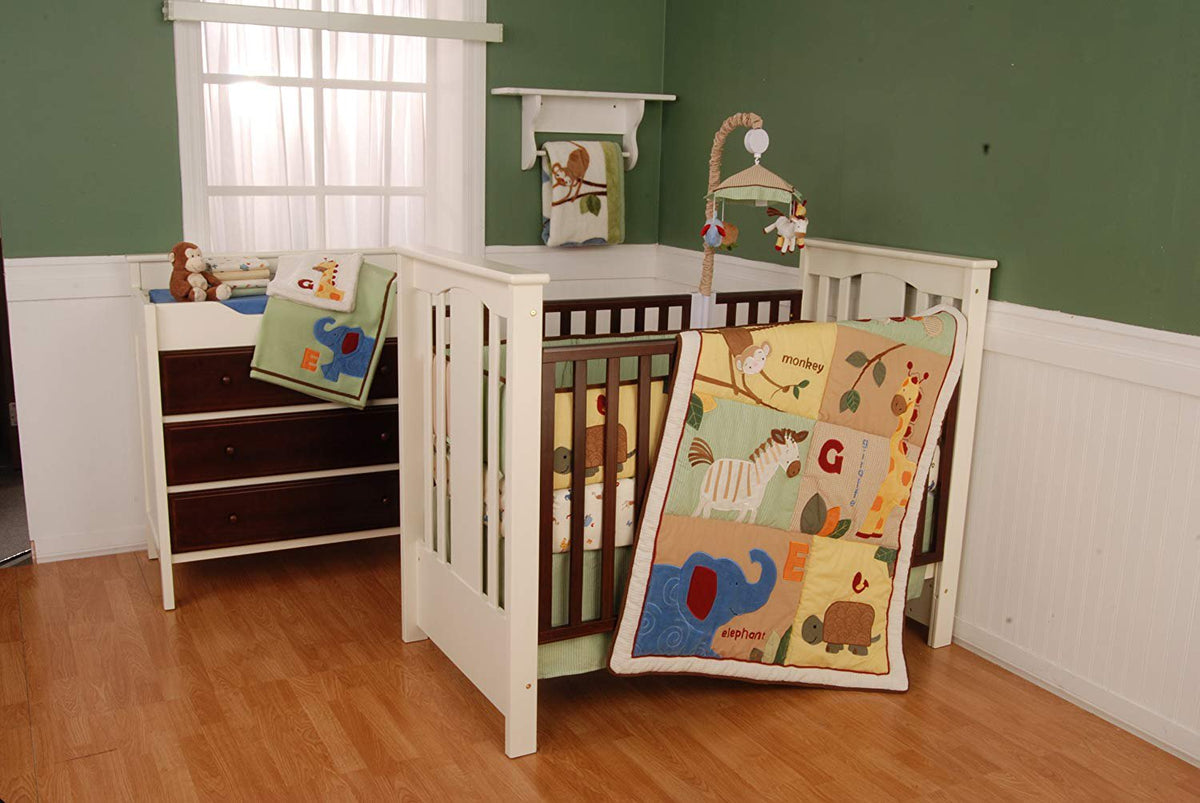 Safari Animals 4 Piece Crib Bedding Set