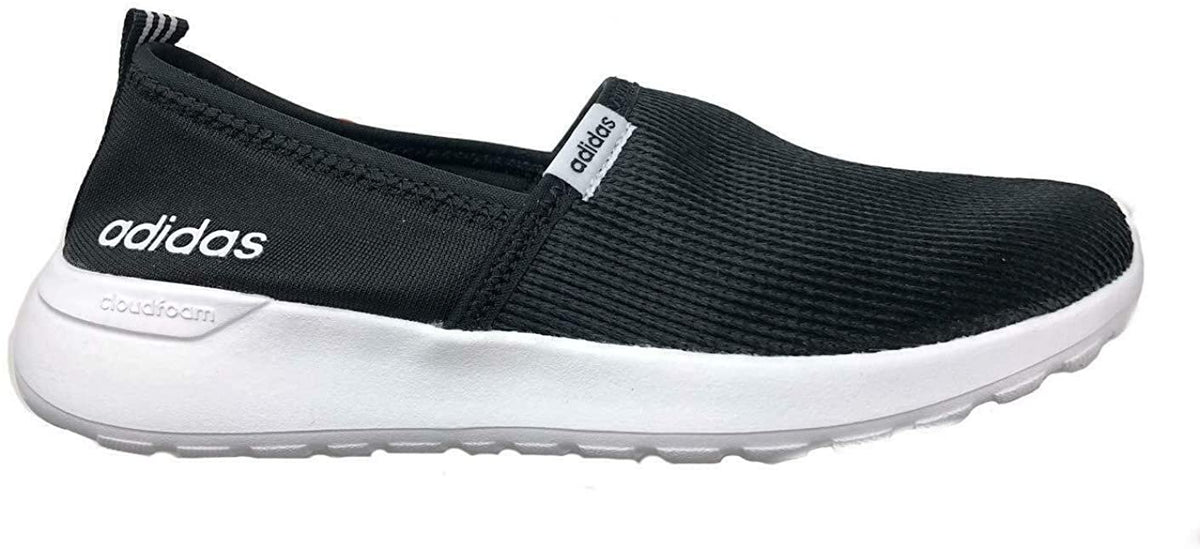 adidas Women's Cloudfoam Lite Racer Slip On, Black/White, 8.5
