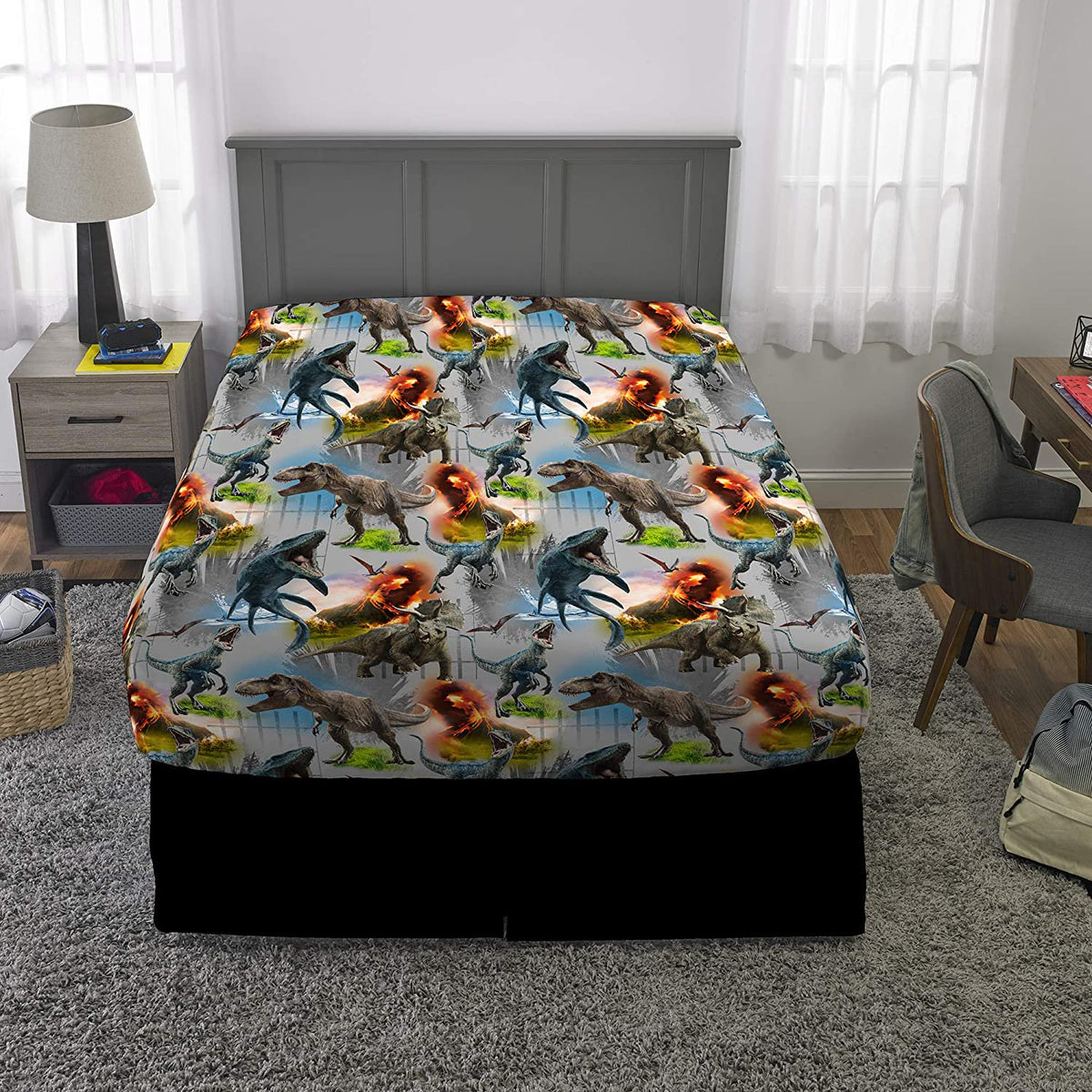 Franco Kids Bedding Super Soft Sheet Set, 4 Piece Full Size, Jurassic World
