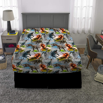 Franco Kids Bedding Super Soft Sheet Set, 4 Piece Full Size, Jurassic World