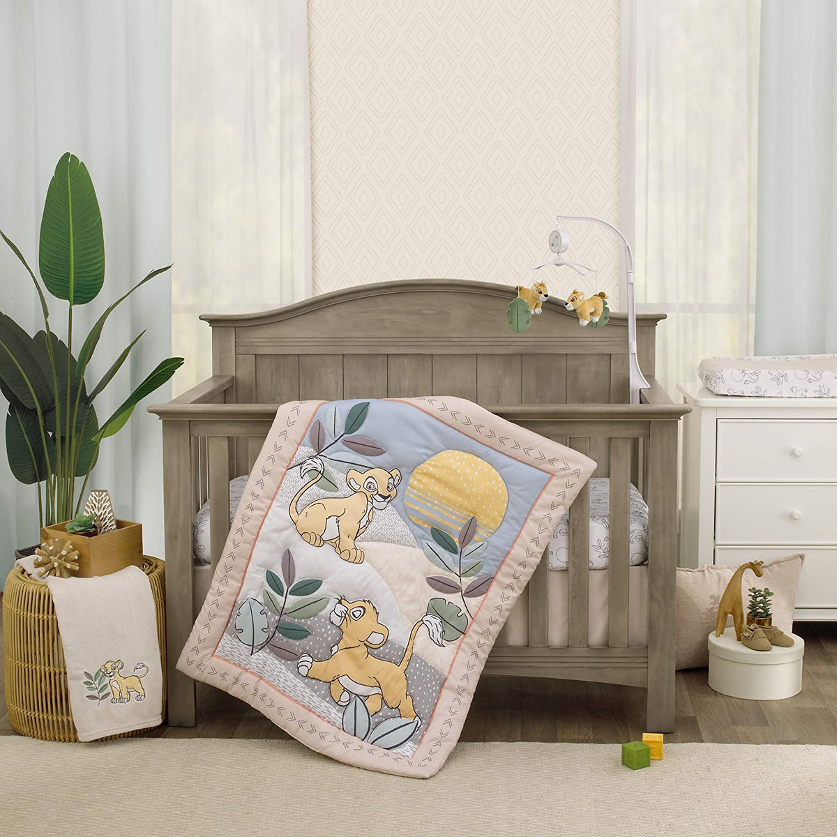 Disney Minnie Mouse Pretty in Pink 3 Piece Nursery Crib Bedding Set, Pink, Grey, Rose