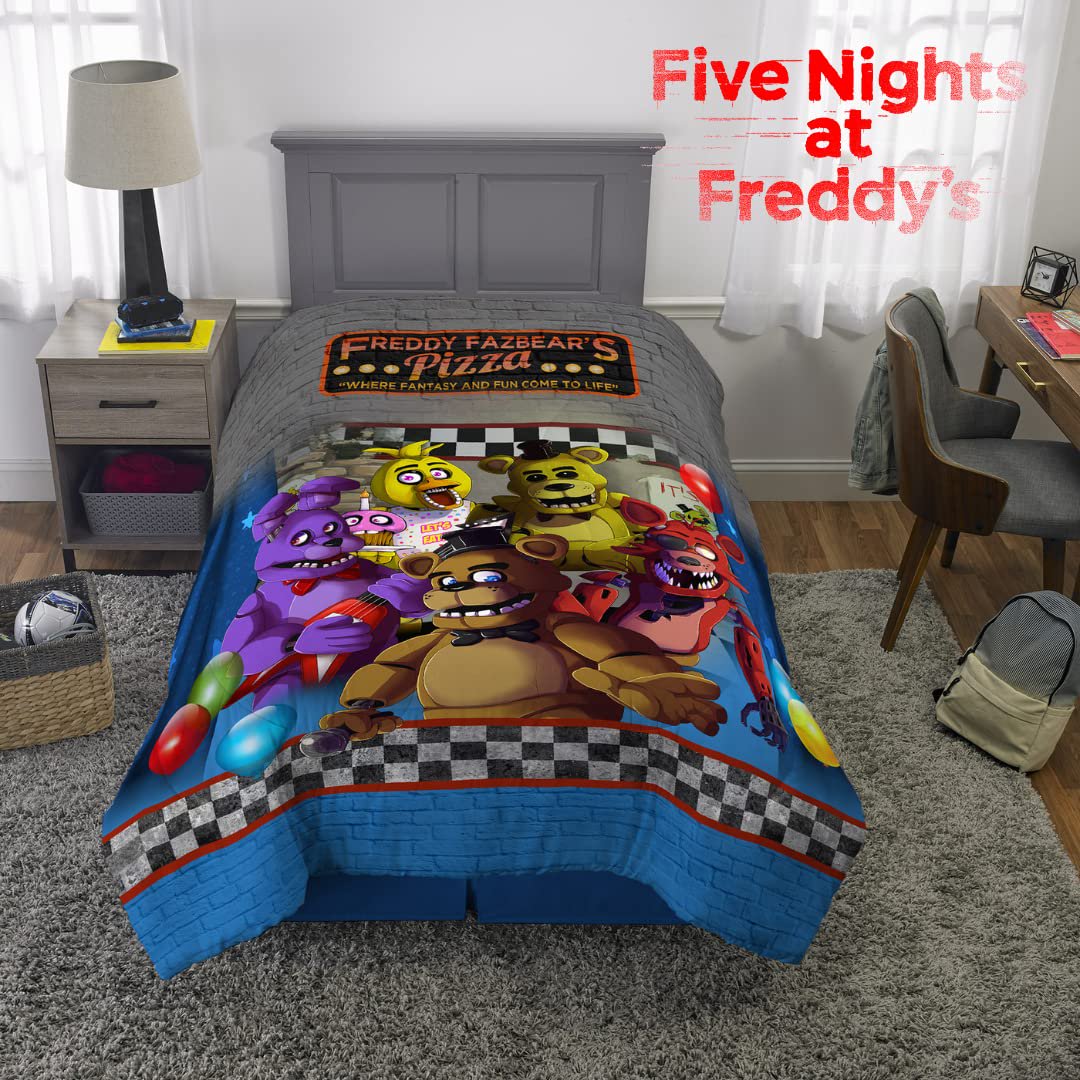 Franco Kids Five Nights at Freddy's Game Twin Size Comforter