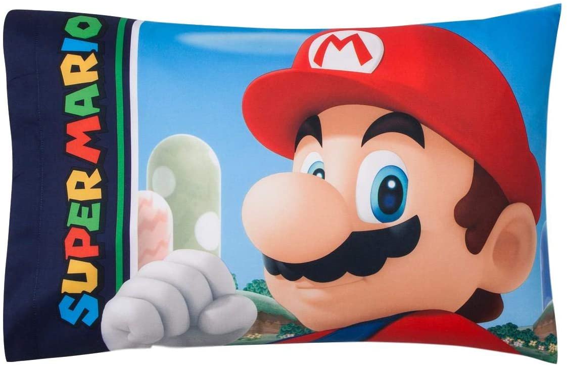 Mario Kingdom Kids Boys Pillowcase Microfiber Cotton Standard Size