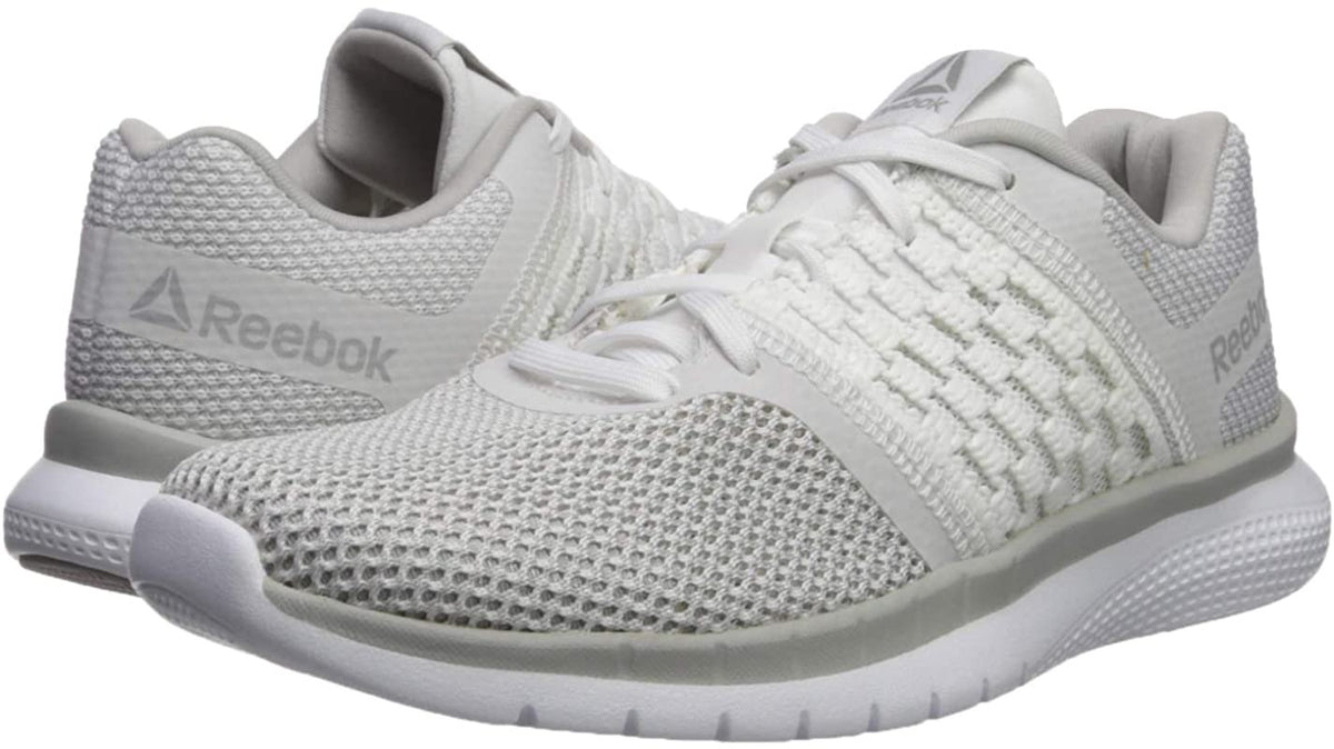 Reebok Women's Print Prime Runner Sneaker, White/Steel, 6.5 M US