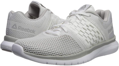 Reebok Women's Print Prime Runner Sneaker, White/Steel, 6.5 M US