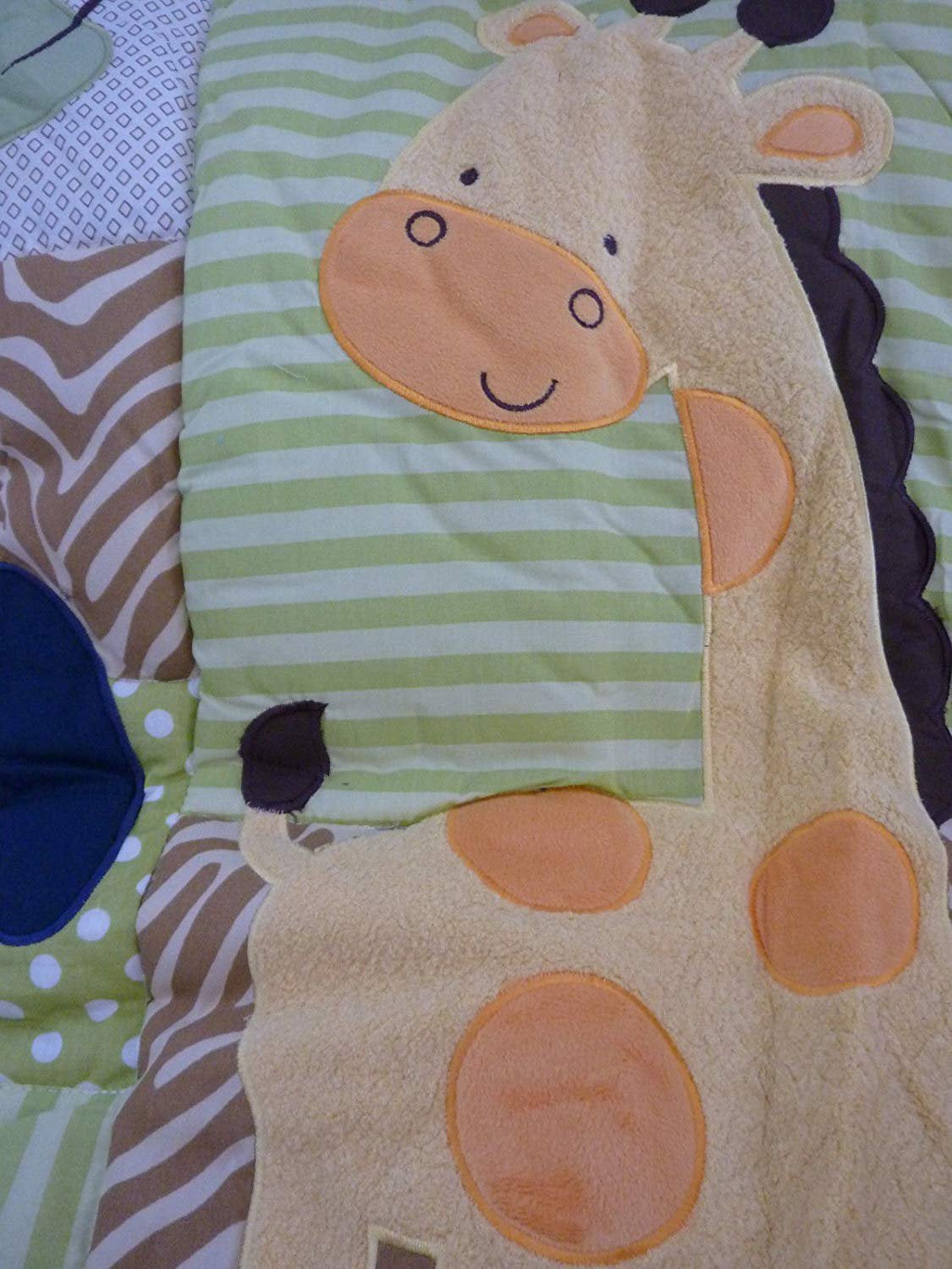 Tiddliwinks Safari Friends 3pc Baby Crib Bedding Set - Green/Brown