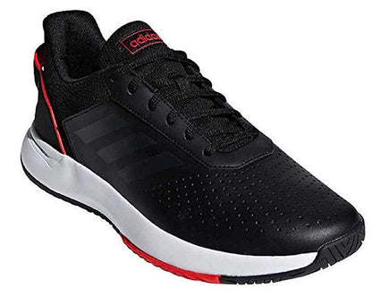 adidas Men's Courtsmash Tennis Shoe - Black/White/Red - 12