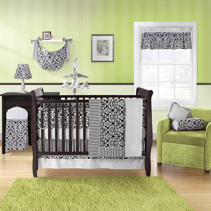 Bananafish Taylor 3 Piece Crib Bedding Set, Black, Cotton