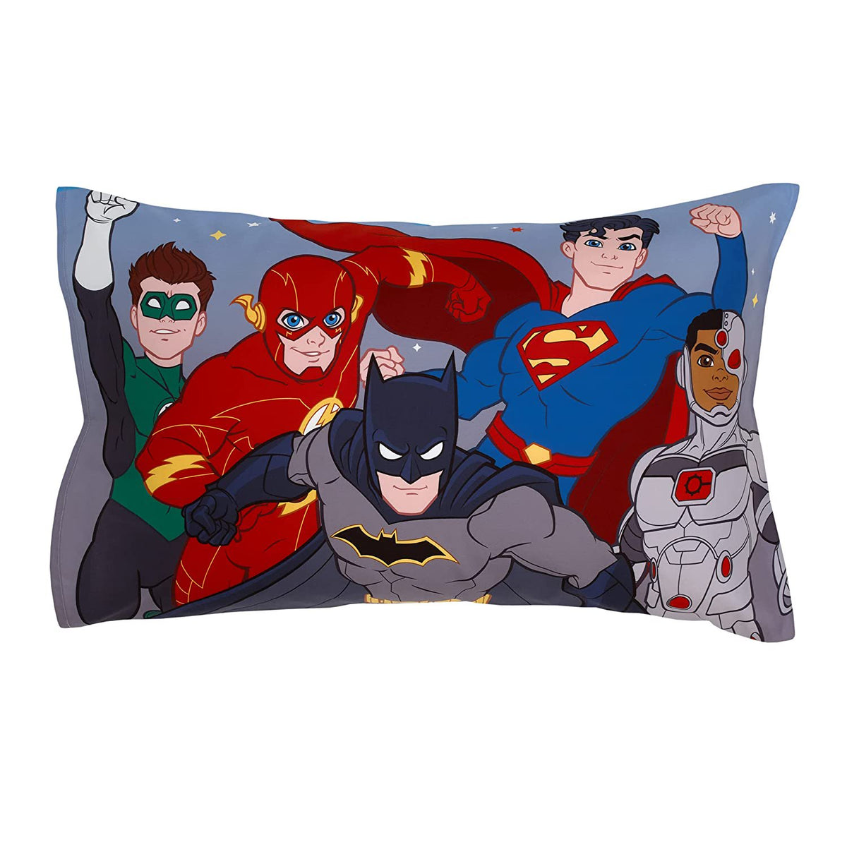 Warner Brothers Justice League 4 Piece Toddler Bedding Set - Batman, Superman, The Flash, Green Lantern and Cyborg