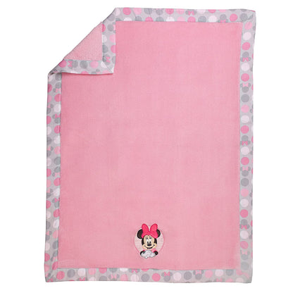 Disney Minnie Mouse Polka Dots Appliqued Baby Blanket, 30" x 40"