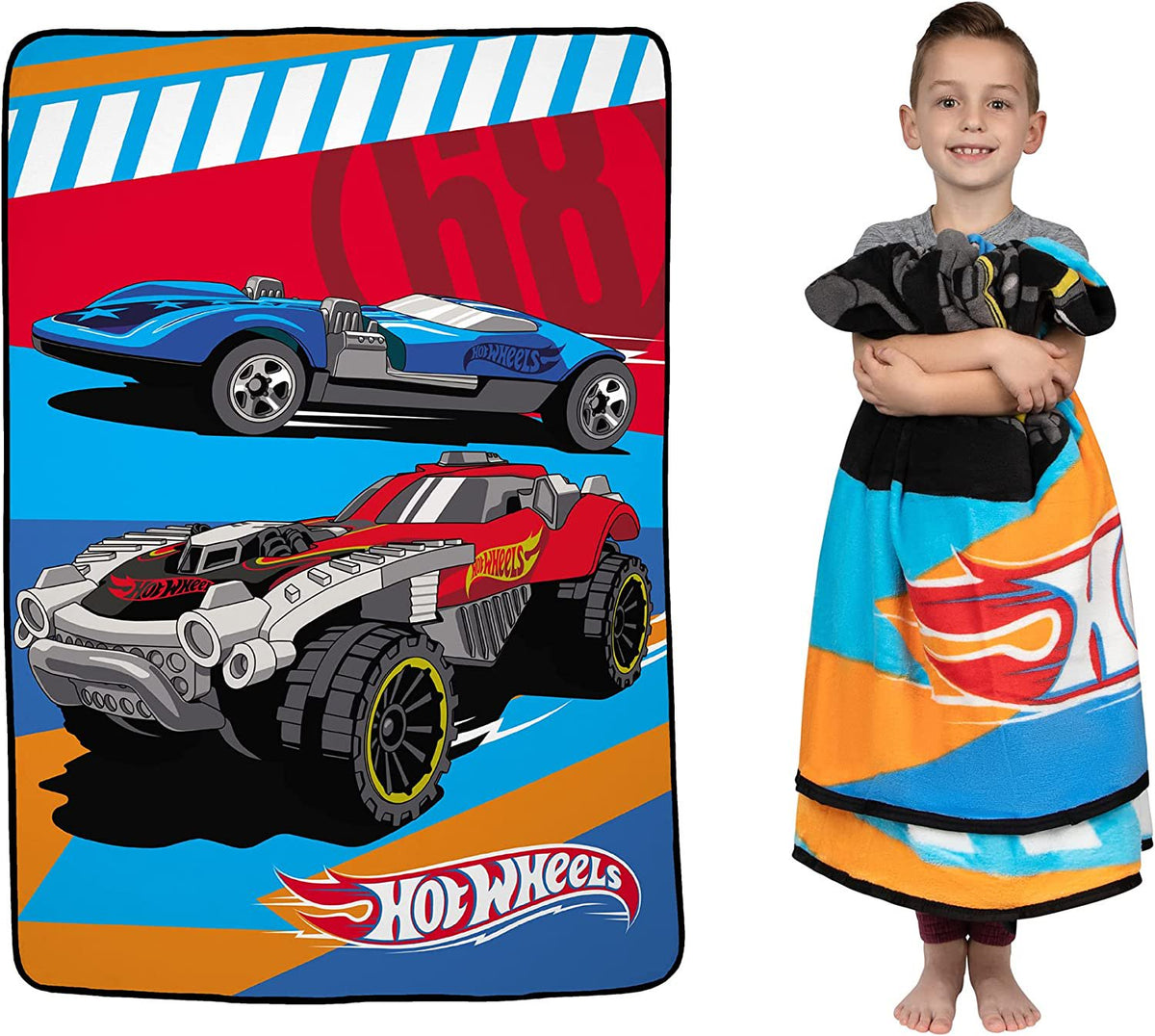 Hot Wheels Micro Raschel Blanket, 62 in x 90 in, Super Soft Plush