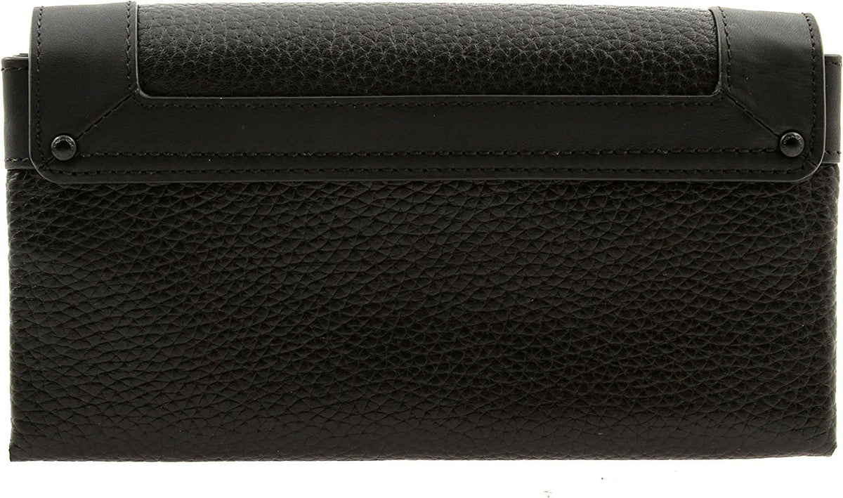 Coach Pebble Leather Swagger Wallet in Black