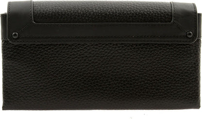 Coach Pebble Leather Swagger Wallet in Black