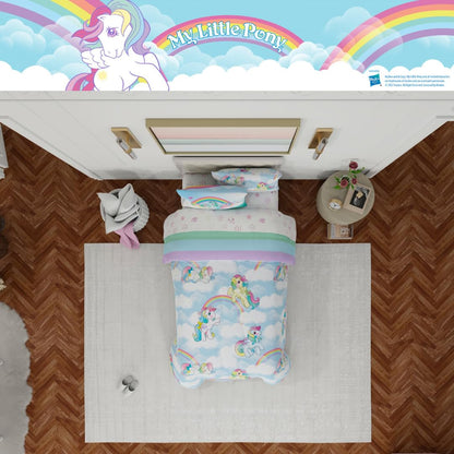 Franco Collectibles My Little Pony Classic Retro Unicorn Rainbow 5-Pc Twin Comforter and Sheet Set with Sham