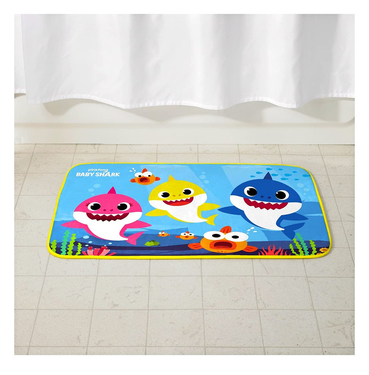 Baby Shark Kids Foam Bath Rug, Skid-Resistant, 20" x 30" L