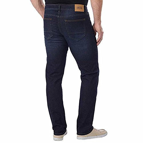 IZOD Men's Comfort Stretch Straight Fit Jeans (38W x 29L), Dark Harlow)