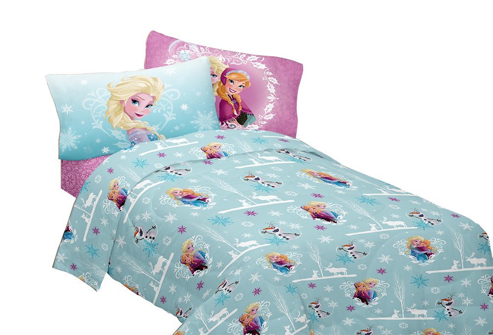 Disney Frozen Winter Hugs Flannel Sheet Set, Twin