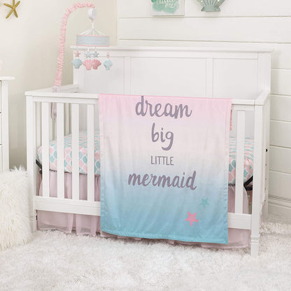 NoJo Sweet Forest Friends Super Soft Appliqued Fox Baby Blanket - 30" x 40" Pink, Aqua, Grey and White