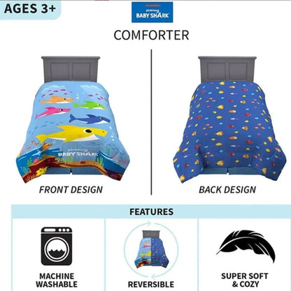Franco Kids Bedding Baby Shark Soft Microfiber Twin/Full Comforter