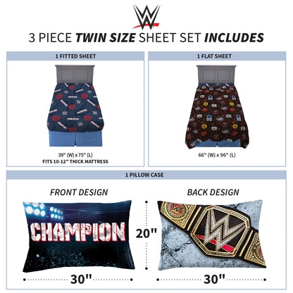 Franco Kids Bedding WWE Armageddon Twin Size Sheet Set