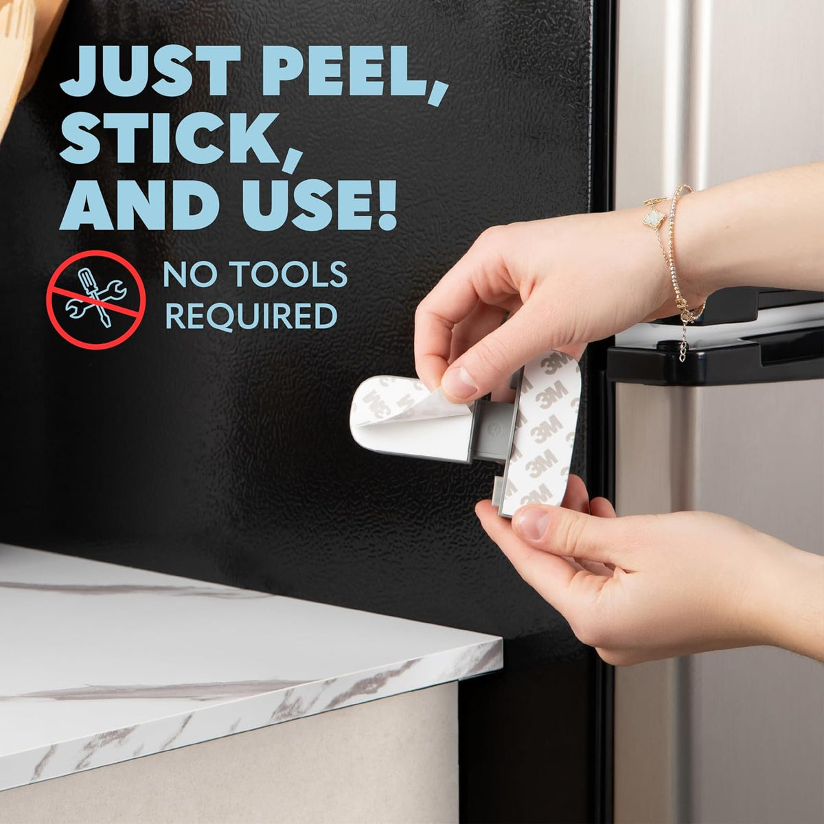 Todays Kids Child Proof Refrigerator Lock - Fridge / Freezer Lock, Easy to Install Child Lock for Fridge