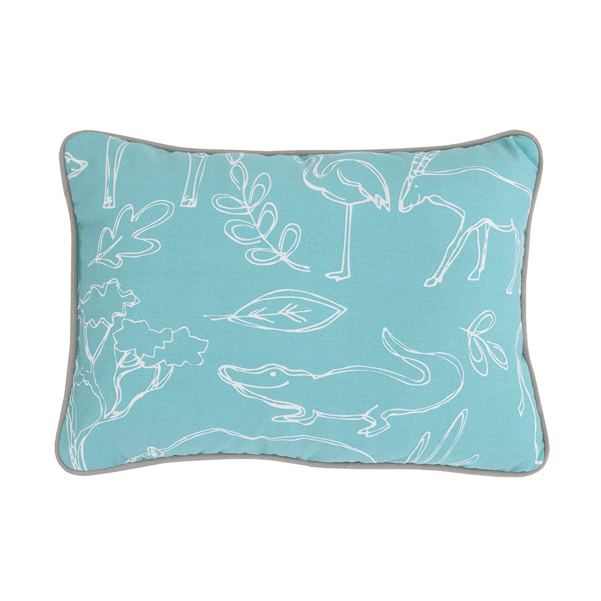 NoJo Dreamer Modern Safari Blue 8 Piece Nursery Crib Bedding Set, Turquoise/Grey