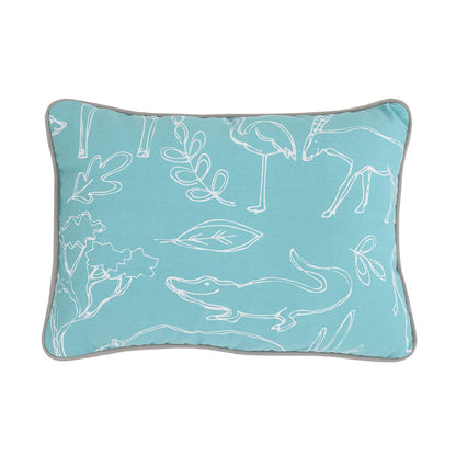 NoJo Dreamer Modern Safari Blue 8 Piece Nursery Crib Bedding Set, Turquoise/Grey