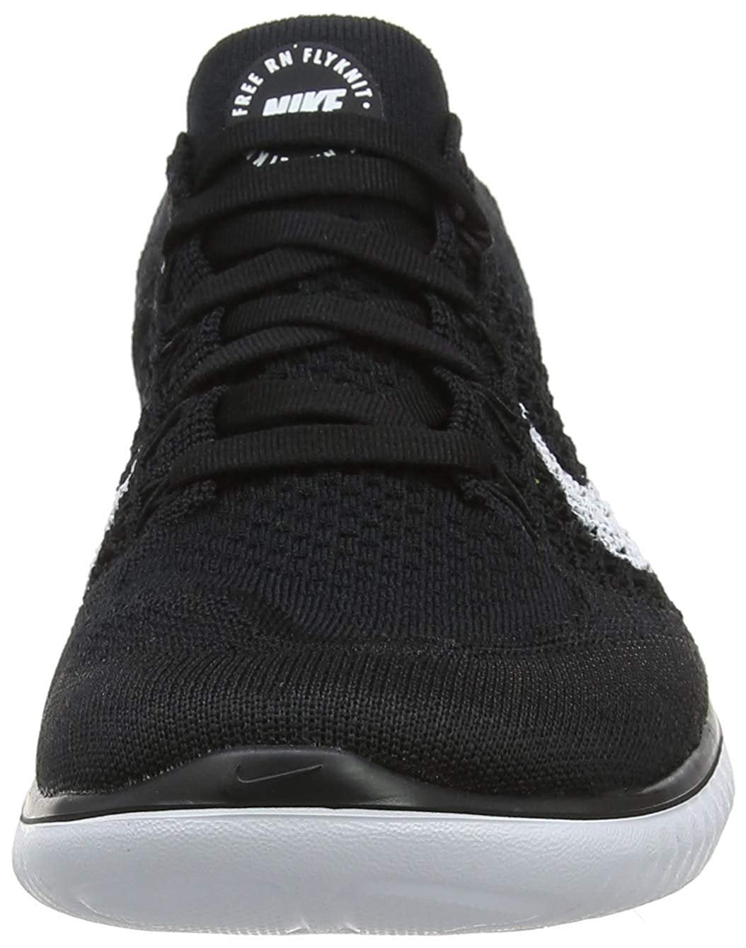 Nike Womens Free RN Flyknit 2018 Running Shoes (7 B(M) US) Black/White